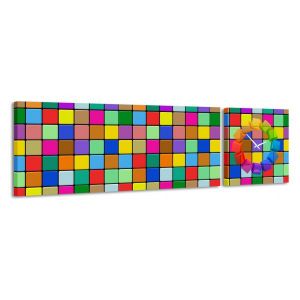 Zegar - obraz 4MyArt Colores Cubed 158 x 46