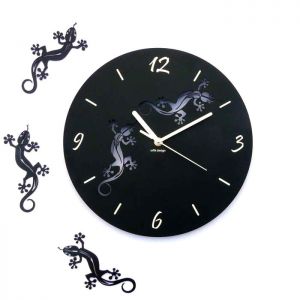 Dekoracyjny zegar ścienny Urlik Design Jaszczurki