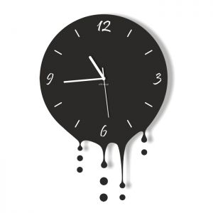 Dekoracyjny zegar ścienny Urlik Design Kropla, czarny