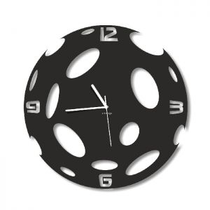 Dekoracyjny zegar ścienny Urlik Design Księżyc, czarny