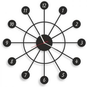Dekoracyjny zegar ścienny Urlik Design Spark, czarny