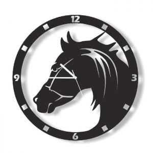 Dekoracyjny zegar ścienny Urlik Design Koń