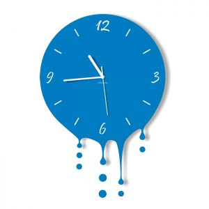 Dekoracyjny zegar ścienny Urlik Design Kropla, niebieski