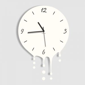Dekoracyjny zegar ścienny Urlik Design Kropla, biały