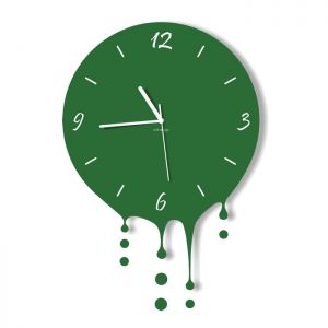 Dekoracyjny zegar ścienny Urlik Design Kropla, zielony