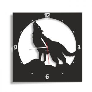 Dekoracyjny zegar ścienny Urlik Design Wilk