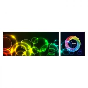 Zegar - obraz panorama 4MyArt Rainbow Balls