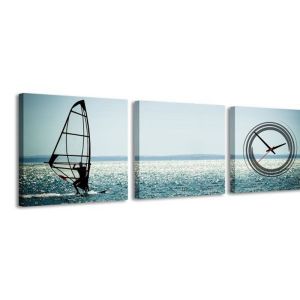 Zegar ścienny - obraz 4MyArt Windsurfing 105 x 35cm