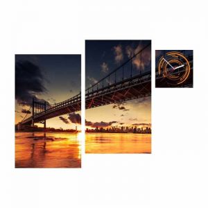 Zegar obraz 4MyArt Bridge Sunset, 90 x 60cm