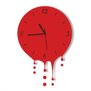 Dekoracyjny zegar ścienny Urlik Design Kropla, czerwony