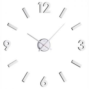 Zegar ścienny naklejany JVD HB11, srebrny