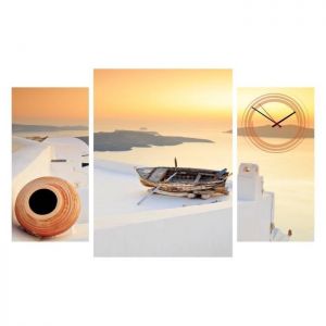 Zegar ścienny - obraz 4MyArt Sunset greece, 95 x 60cm