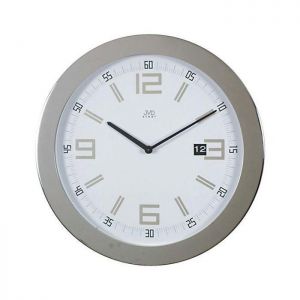 Zegar ścienny JVD steel z datownikiem, HC05.2 biały