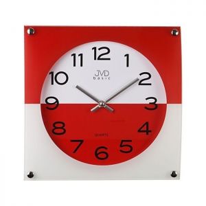 Zegar ścienny JVD, N28114.1, czerwony