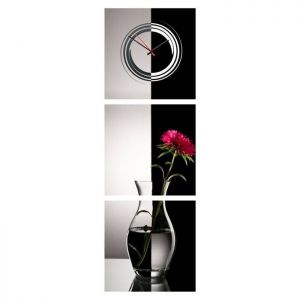 Zegar ścienny - obraz 35x105 4MyArt Red Flower